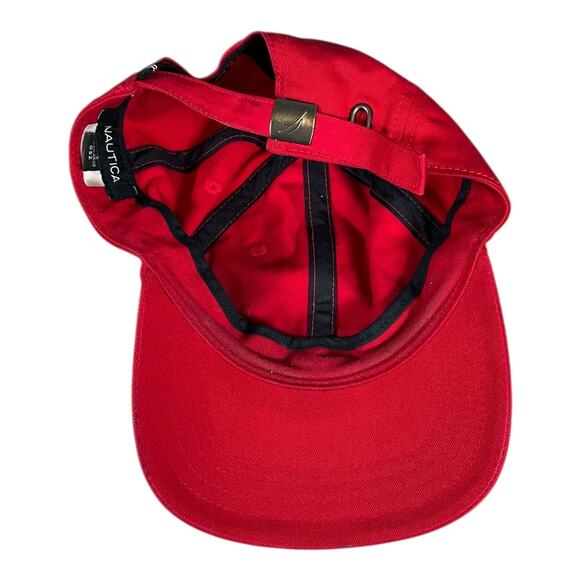 NAUTICA Baseball Cap Red Blue One Size 100% Cotton Used Outdoor Active - Picture 4 of 9